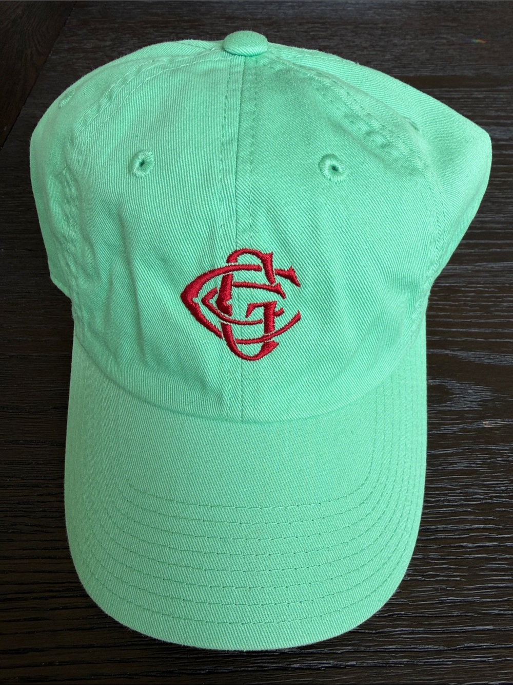 Greenville Country Club Mint Green Baseball Cap with Red Embroidered Logo